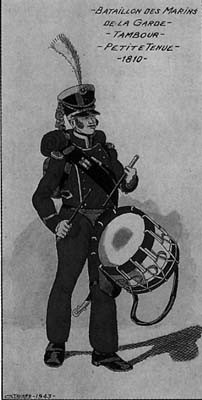 Bataillon des Marins de la Garde : Tambour, petite tenue, 1810
