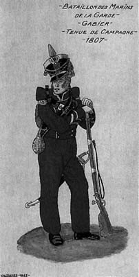 Bataillon des Marins de la Garde : Gabier, tenue de campagne, 1807