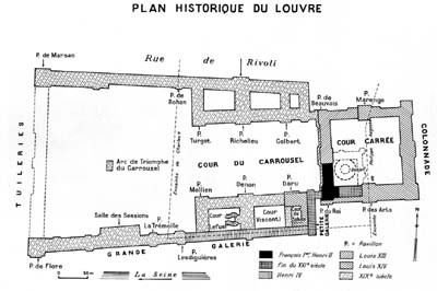 Plan historique du Louvre