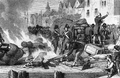 Brûlement et vente des marchandises anglaises
