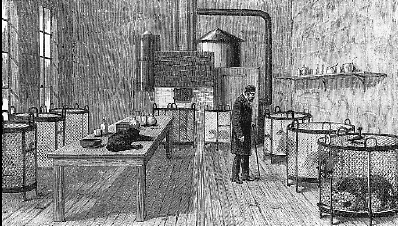 Pasteur, at the end of his life, examining his 
beloved "inoculees".