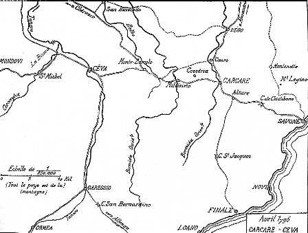 Map of the Carcare-Ceva region