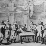 Napoleon Bonaparte signing the armistice of Cherasco