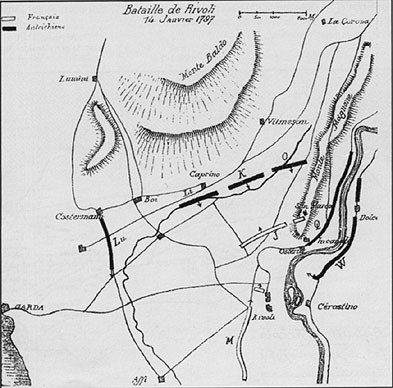 Map of the battle of Rivoli