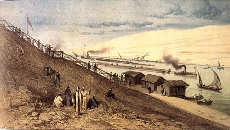 The el Guisr sill on the Asian bank