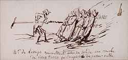 Satire(!). Mr. de Lesseps encountering a layerof old Turks which prevents him from passing further