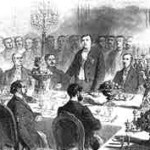 The table of honour at the banquet given in honourof Ferdinand de Lesseps by holders of shares in the Suez Canal company, Saturday 11<sup>th</sup> February, at the Palais de l’Industrie