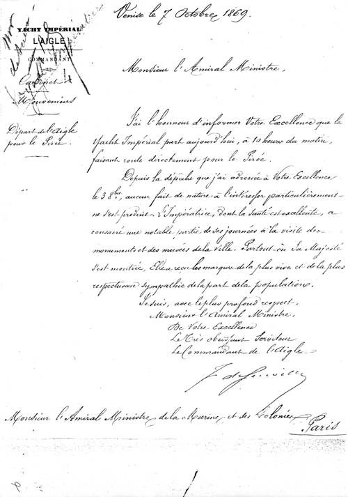 Letter from the Captain de surville, captain of the Imperial yacht, <i>l’Aigle</i>.