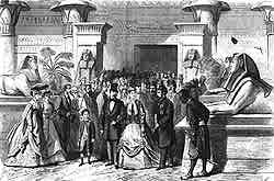 The Universal exhibition of 1867.Their imperial majesties and the Viceroyof Egypt visit the temple of Edfu