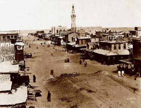 Port Said. Village and Arab mosque