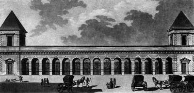 The Bourse (Stock Exchange) in the 18th century, the rue Vivienne entrance