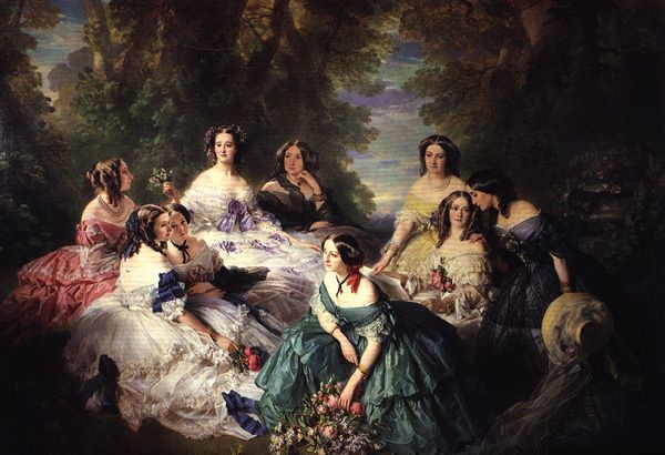 The empress Eugénie surrounded by her ladies in waiting