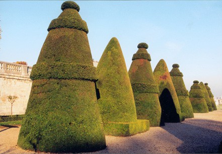 Yews marking the site of the Château de Saint-Cloud: the Galerie d’Apollon