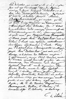 Act of marriage of Napoleon Bonaparte and Marie Joseph Rose Detascher.(2)