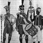 Tambour-major, 17e Régt d’infanterie légere, 1807<br> 
Tambour de chasseurs, 27e régt d’infanterie légère, 1809<br>
Chapeau chinois, 15e d’infanterie légere,1807