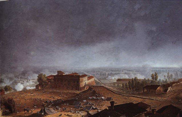 Vue de Fombio au moment de l’entrée des Français dans la ville, le 8 mai 1796 (détail : la fuite)