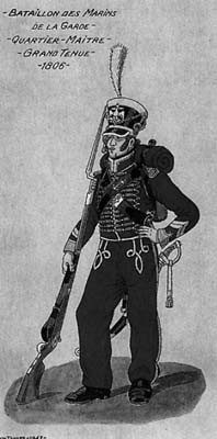 Marins de la Garde Battalion: Quartermaster, full dress, 1806