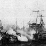 The <i>Redoutable</i> attempting to barr the way to the <i>Victory</i>