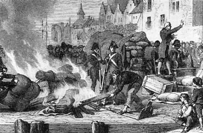 The burning and sale of English goods