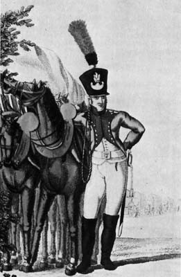 Garde impériale, conducteur du train, circa 1810