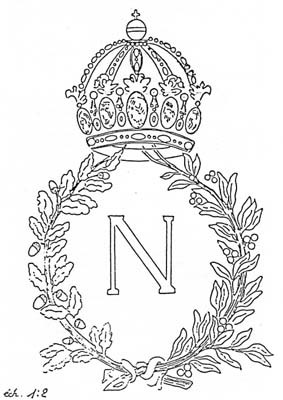 Monogram "N" on a cannon