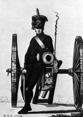 Foot artilleryman, 1808