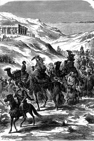 L’Impératrice Eugénie au désert. L’arrivée à Thèbes.
