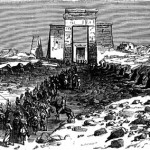 Arrivée à l’avenue des Sphinx à Karnak
