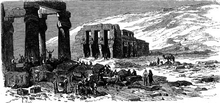 Le déjeuner au Ramasseum à Thèbes
