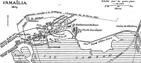 Plan de la ville d’Ismaïlia en 1869