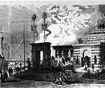 Exposition universelle de 1867 : parc étranger, le temple égyptien, lamosquée et le palais du vice-roi d’Egypte