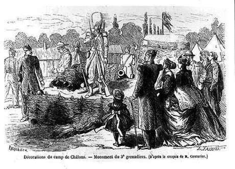 Décorations du camp de Châlons. Monument du 3e grenadiers