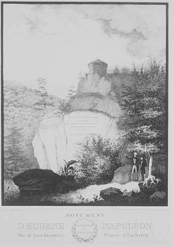Monument d’Eugène Napoléon Duc de Leuchtenberg Prince d’Eichstett érigé par les habitants de cette principauté en 1829. Honneur et fidélité.