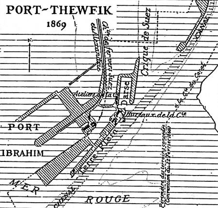 Plan de la ville de Port-Thewfik en 1869