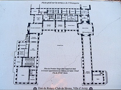Plan du premier étage du château de Saint-Cloud
