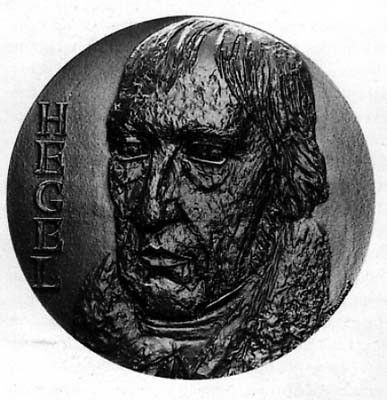 Hegel, médaille gravée par Marcel Chauvenet, Monnaie de Paris. Photo Tallandier.