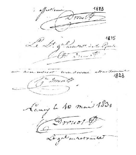 Diverses signatures de Drouot (montage)