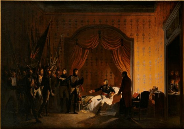 Le général Bonaparte reçoit à Millesimo les drapeaux enlevés à l’ennemi, 13 avril 1796