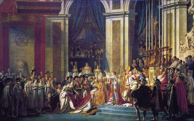 Coronation of Emperor Napoleon I and crowning of the Empress Josephine in the cathedral of Notre Dame in Paris on 2 December 1804. (detail)