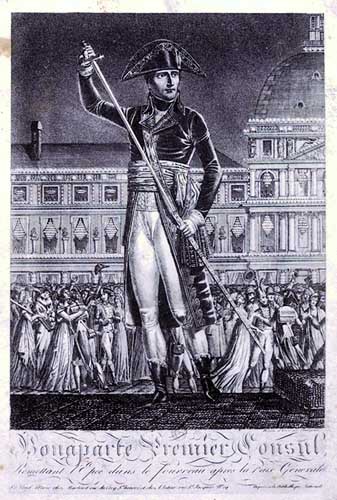 Bonaparte First Consul sheathing his sword after the establishment of general peace