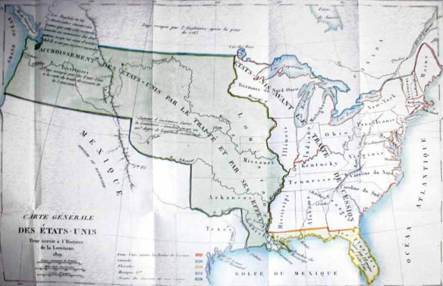 Carte générale des Etats-Unis. Pour servir à l’histoire de la Louisiane. 1829
