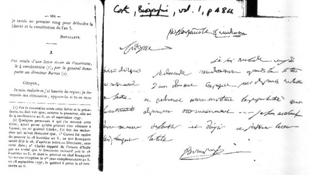 Corps de la Lettre du document de Princeton/Vilnius, publié en fac-similé par le Baron de Coston
