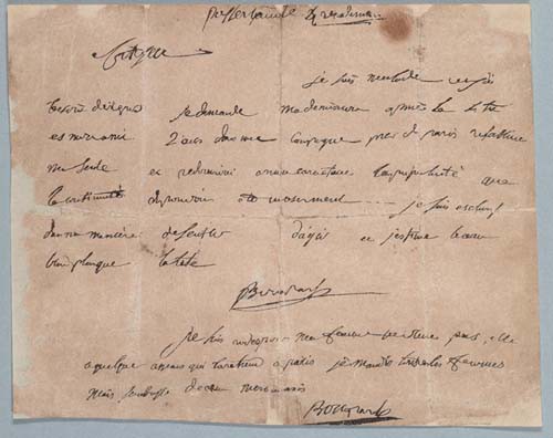 Document de Vilnius, comprenant une lettre et un post-scriptum, tous deux de la main de Napoléon