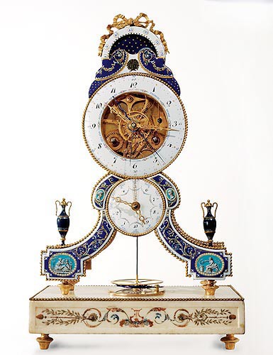 Revolutionary period skeleton clock