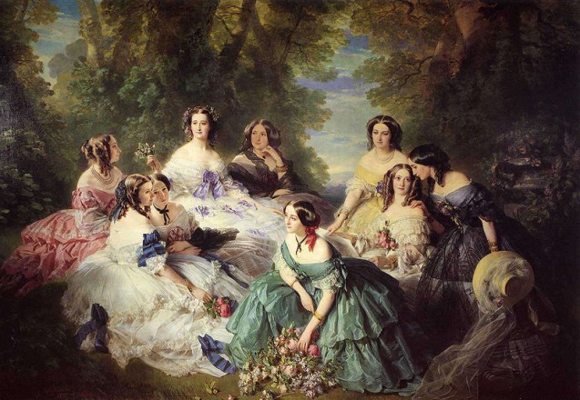 The Empress Eugenie surrounded by her ladies in waiting 