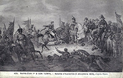 Carte postale ancienne : La bataille d’Austerlitz