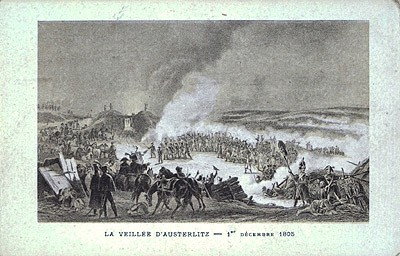 Period postcard. The watch before Austerlitz, 1 December, 1805