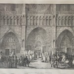 Estampe. Réception des drapeaux d’Austerlitz (à Notre-Dame)