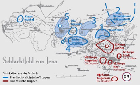 Plan of the Battle of Jena, 14 October, 1806
