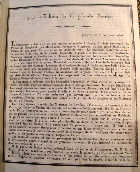 Campagne de Prusse : 21e bulletin de la Grande Armée